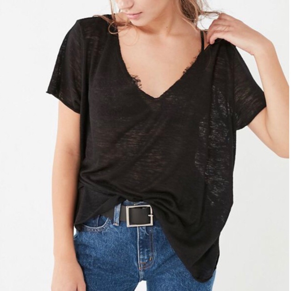 Black V-neck T-Shirt from Urban Outfitters